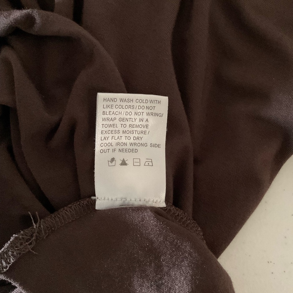 Cruel Denim Graphic Tee Stretch “Less Drama More Llama” Brown Raw Hem Size L - Picture 9 of 9